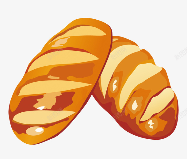 两个面包png免抠素材_新图网 https://ixintu.com png素材 卡通面包 面包 食物