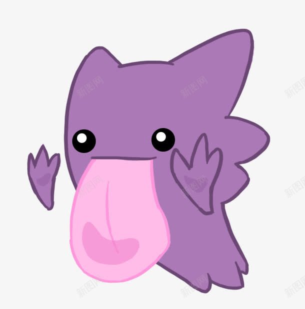 吐舌头的紫色小怪物png免抠素材_新图网 https://ixintu.com 怪物 粉色 紫色 舌头
