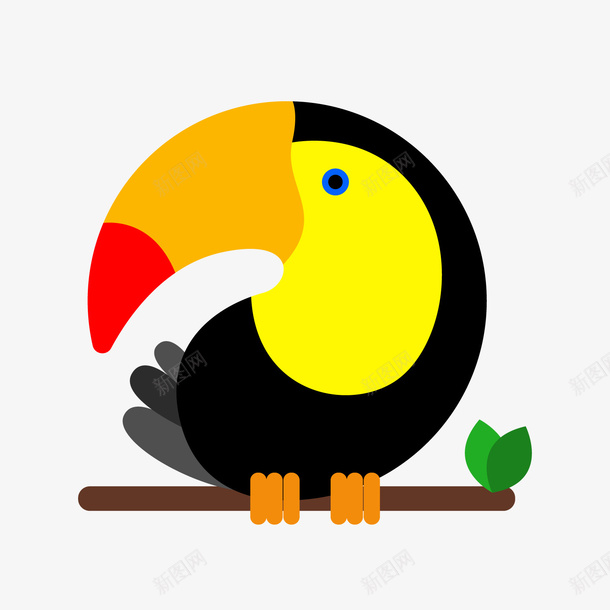 黑色卡通小鸟png免抠素材_新图网 https://ixintu.com 卡通动物 卡通小鸟 背景装饰 长嘴鸟 黑色