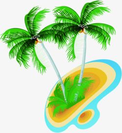 海滩椰树海报素材