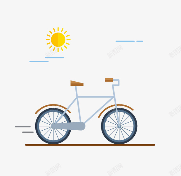 环保自行车png免抠素材_新图网 https://ixintu.com 卡通 太阳 循环 扁平化 环保 自行车 车