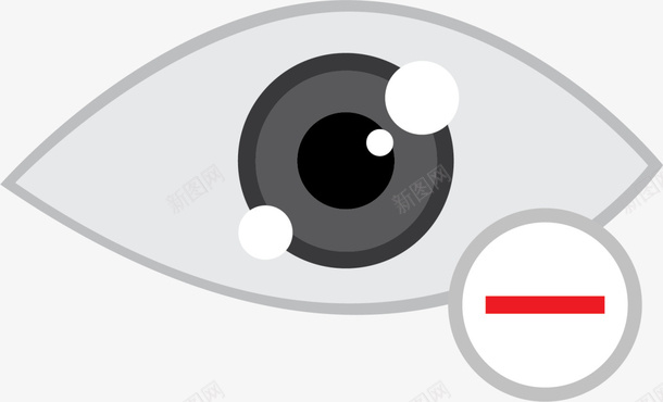 灰色扁平视力下降png免抠素材_新图网 https://ixintu.com 保护眼睛 全球爱眼日 灰色眼睛 眼睛 视力 视力下降