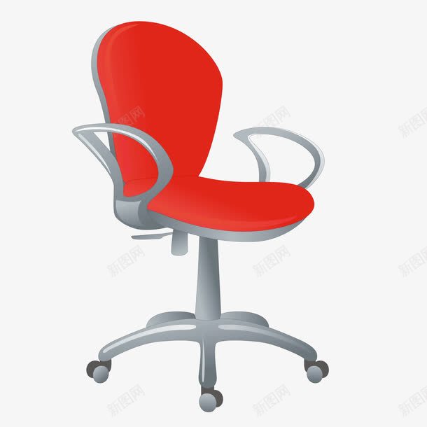 红色摇椅办公椅座椅png免抠素材_新图网 https://ixintu.com 办公椅 座椅 摇椅 红色