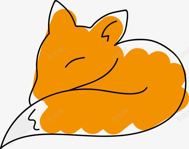 睡觉的狐狸png免抠素材_新图网 https://ixintu.com 动物 可爱 尾巴 橙色 狐狸 睡觉 闭眼
