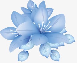 蓝色卡通花瓣装饰素材