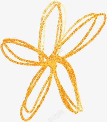 手绘黄色线条花朵插图png免抠素材_新图网 https://ixintu.com 插图 线条 花朵 黄色