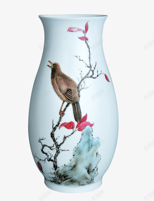 简约花瓶png免抠素材_新图网 https://ixintu.com 古董 白色瓶子 简约花瓶 鸟画花瓶