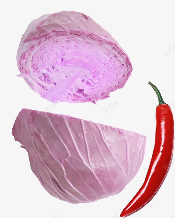 切开的紫包菜小红椒png免抠素材_新图网 https://ixintu.com 切开的包菜 小红椒 新鲜蔬菜 紫包菜 蔬菜