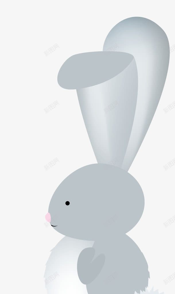 手绘灰色兔子耳朵png免抠素材_新图网 https://ixintu.com 小清新 手绘兔子 水彩 灰色兔子 灰色耳朵 简约