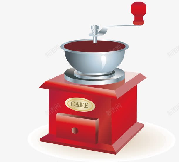 红色咖啡机png免抠素材_新图网 https://ixintu.com 卡通 厨电 咖啡机 红色