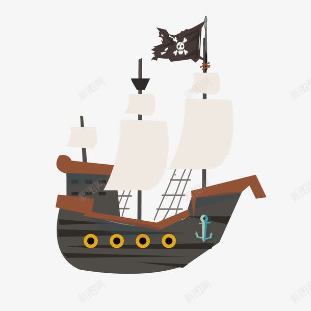 卡通海盗船png免抠素材_新图网 https://ixintu.com 卡通 海盗船 船