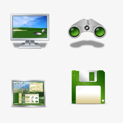 绿色电脑游戏图标素材
