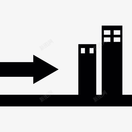 到达城市的概念图标png_新图网 https://ixintu.com 到达 城市 塔 建筑 指点 概念 箭