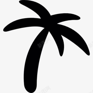 棕榈树的黑色形状图标图标