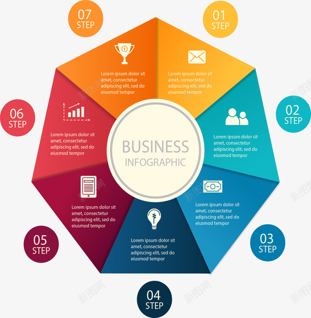 多边形彩色信息图表矢量图eps免抠素材_新图网 https://ixintu.com 信息图表 分类步骤 多边形 彩色 矢量素材 矢量图
