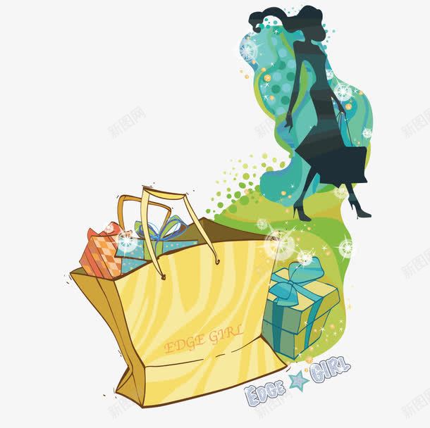 手提购物袋的美女png免抠素材_新图网 https://ixintu.com 手提 美女 美女购物 购物 购物袋