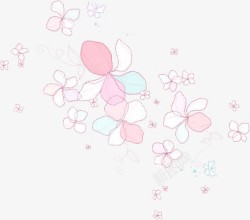 春天粉色手绘花纹装饰素材