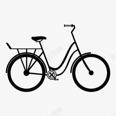 黑色的卡通简单自行车图标图标