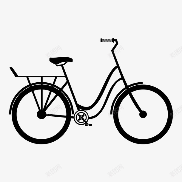 黑色的卡通简单自行车图标png_新图网 https://ixintu.com 卡通 简单 自行车 黑色