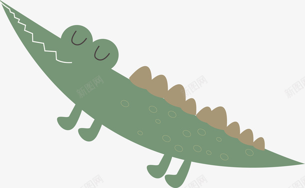 绿色鳄鱼矢量图ai免抠素材_新图网 https://ixintu.com 创意 动物 卡通 手绘 绿色 设计 鳄鱼 矢量图