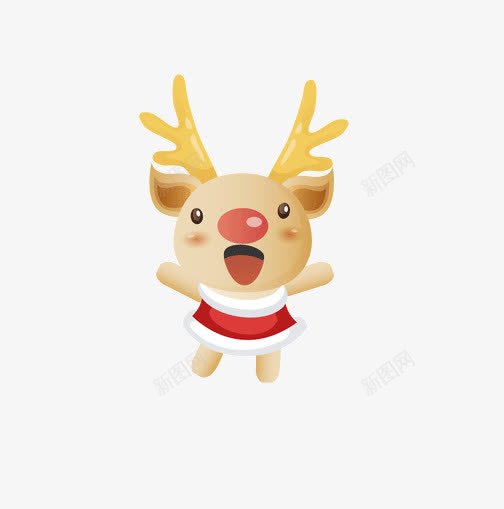 手绘驯鹿png免抠素材_新图网 https://ixintu.com 卡通 圣诞节 手绘 节庆 节日 驯鹿 鹿