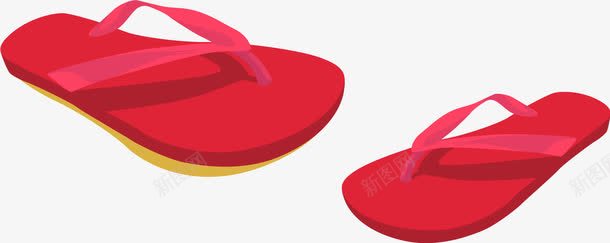 红色拖鞋png免抠素材_新图网 https://ixintu.com 假期 夏日 拖鞋 旅游 红色 鞋
