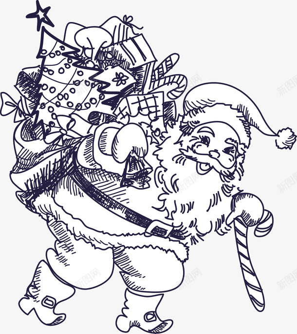 圣诞老人矢量图ai免抠素材_新图网 https://ixintu.com 圣诞 圣诞可爱的涂鸦 圣诞涂鸦 手绘 矢量图