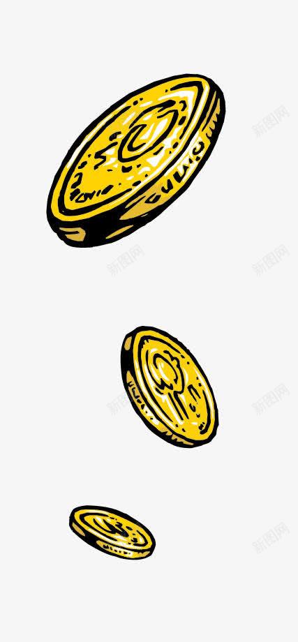 漂浮金币png免抠素材_新图网 https://ixintu.com 卡通 宝藏 绘画 金币