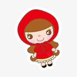 小红帽女孩小人卡通素材
