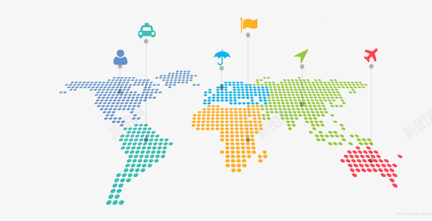彩色地图矢量图eps免抠素材_新图网 https://ixintu.com PPT 免抠PNG素材 商务 地图 彩色 矢量图