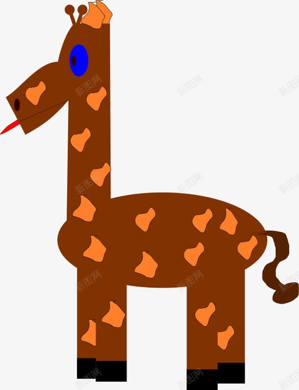 棕色的卡通长颈鹿png免抠素材_新图网 https://ixintu.com 卡通 棕色 长颈鹿 鹿