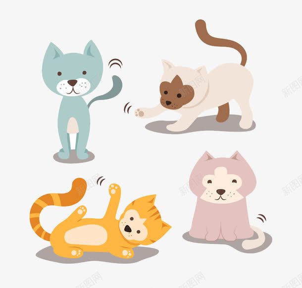 4款可爱宠物猫png免抠素材_新图网 https://ixintu.com 可爱 宠物 猫