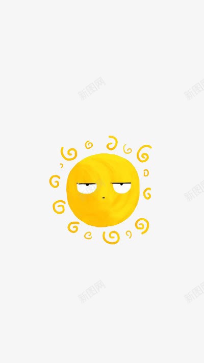 有表情的太阳png免抠素材_新图网 https://ixintu.com 太阳 表情 趣味 黄色
