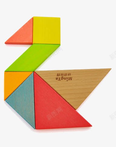 几何图形组成的鸭子png免抠素材_新图网 https://ixintu.com 卡通 小鸭子 红色 黄色