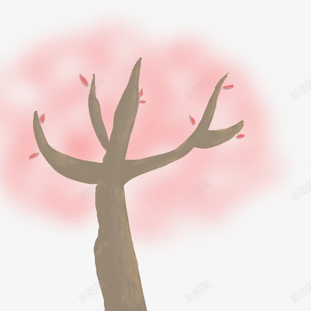 卡通红色树png免抠素材_新图网 https://ixintu.com 卡通枫树 手绘 树 植物 粉色