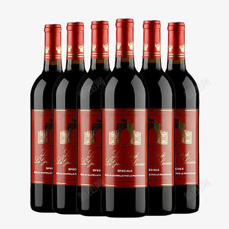 六瓶红酒红色包装png免抠素材_新图网 https://ixintu.com 六瓶 红色包装 红酒