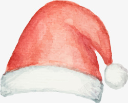 加厚棉帽手绘冬季红色加棉加厚圣诞帽子矢量图高清图片