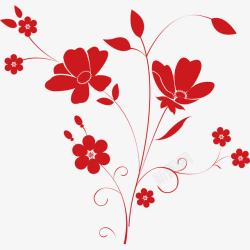 红色印刷花纹素材