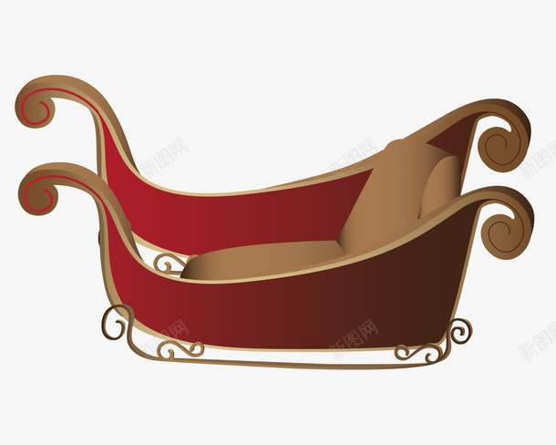 圣诞节卡通红色雪橇png免抠素材_新图网 https://ixintu.com 卡通 圣诞老人 圣诞节 圣诞雪橇 红色 节日装饰
