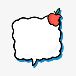 红苹果白色对话框素材