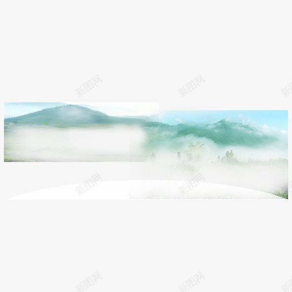 此山在云中png免抠素材_新图网 https://ixintu.com 云端 山 意境 清新 绿色