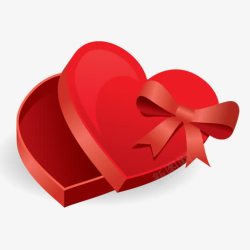 红色心形礼物盒图标素材