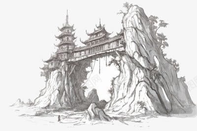 山上的城堡png免抠素材_新图网 https://ixintu.com 城堡 建筑 房屋 手绘