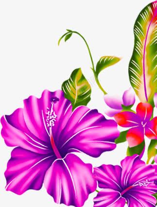 紫色卡通唯美花朵手绘png免抠素材_新图网 https://ixintu.com 卡通 紫色 花朵