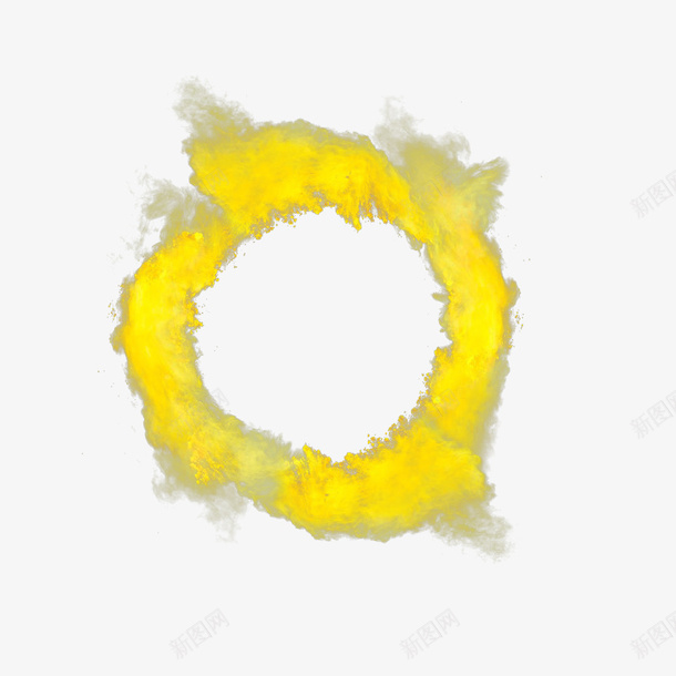 黄色粉末圈png免抠素材_新图网 https://ixintu.com 圆圈 撒 撒粉 漂浮 粉末 细末 黄色