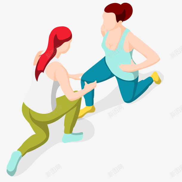 女性健身锻炼动作png免抠素材_新图网 https://ixintu.com 人物 健身 动作 卡通人物 女性 手绘人物
