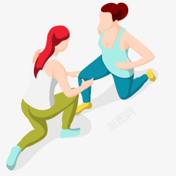 女性健身锻炼动作素材