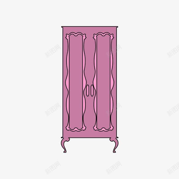 粉色的衣服柜子png免抠素材_新图网 https://ixintu.com 手绘 粉色 衣服柜子