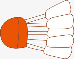 手绘橙色羽毛球素材