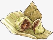 椰粉糯米糍米糕手绘锥形椰丝糯米糍高清图片
